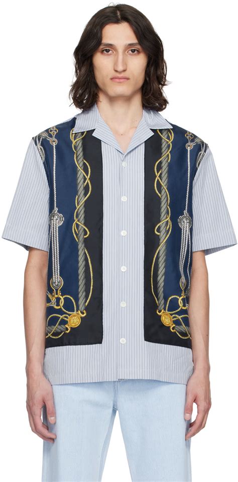 navy blue versace shirt|versace nautical shirt.